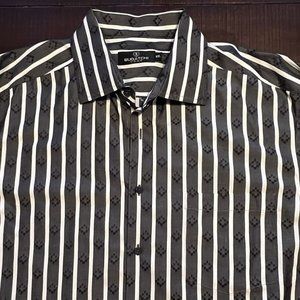 BUGATCHI UOMO Luxury Men's designer Button down elegant shirt size XXL